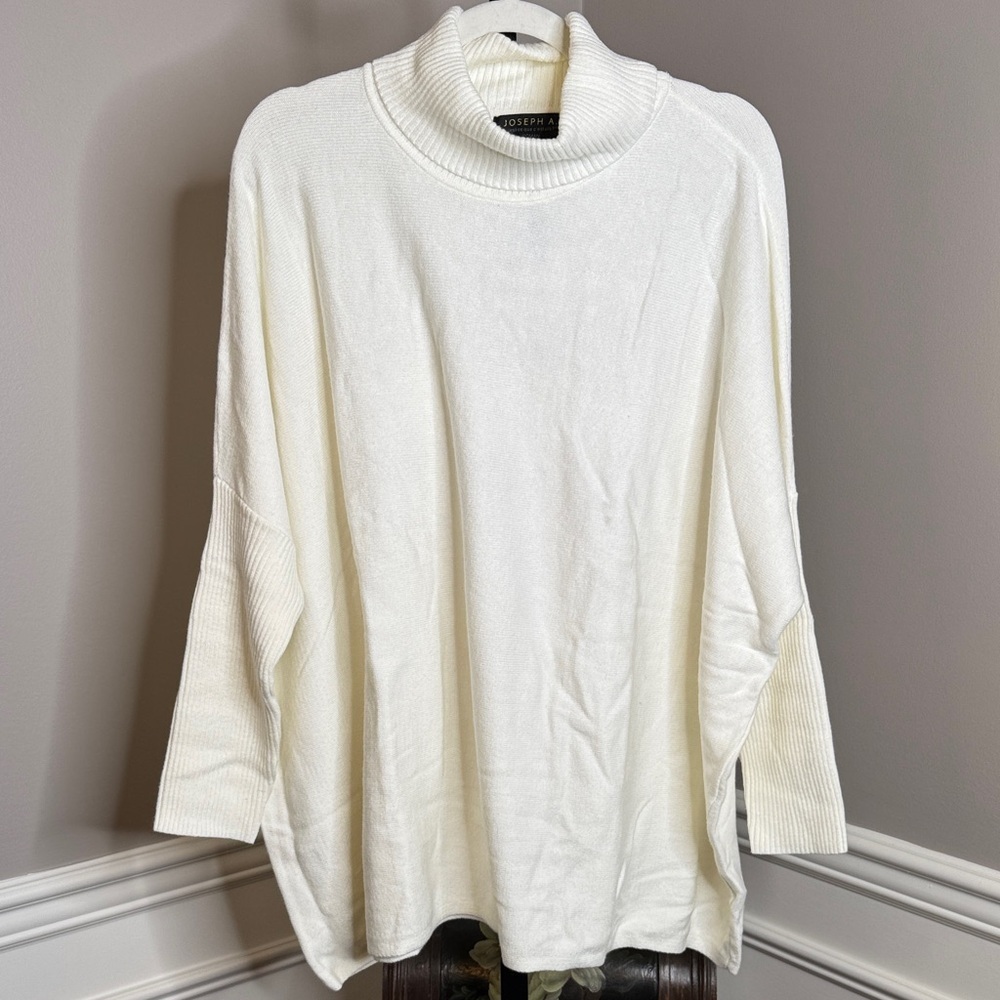 Joseph A Off-White Turtleneck Poncho Sweater Size 1X
